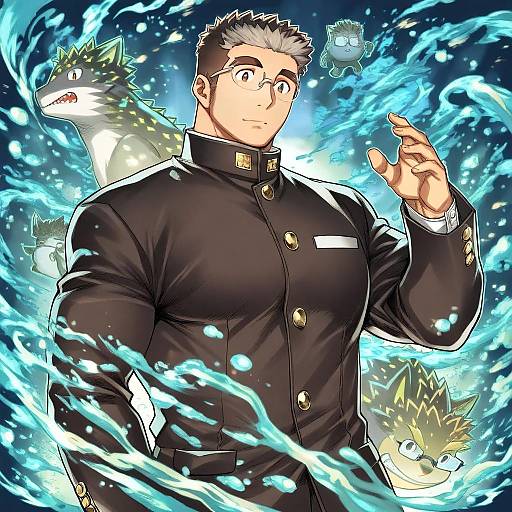 Illustration of Motoori shiro, tokyo afterschool summoners in the style of Mashima hiro