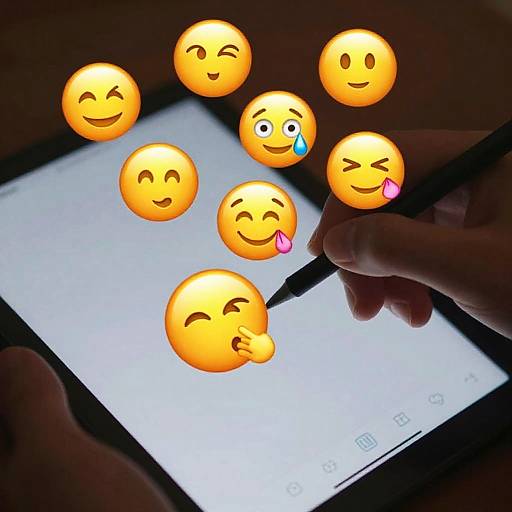 Futuristic Emoji Maker on Touchscreen