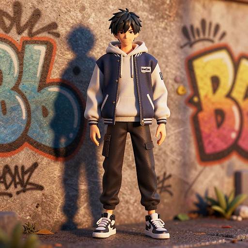 Confident Male Anime Urban Style