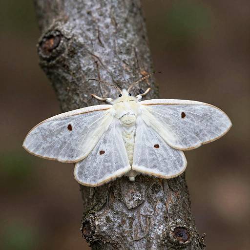White Poodle Moth on Tree Bark