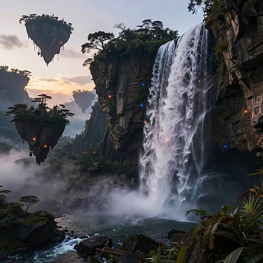 Otherworldly Floating Isles at Dusk