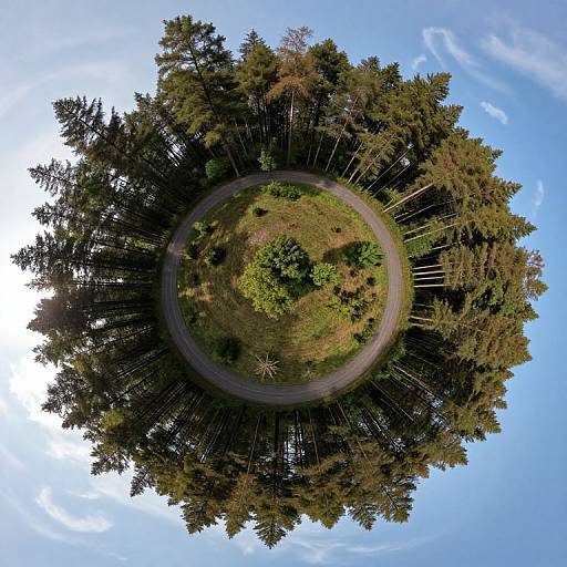360 HDRI Forest Panorama with Road