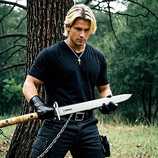 Realistic Chainsaw Man Costume Portrait