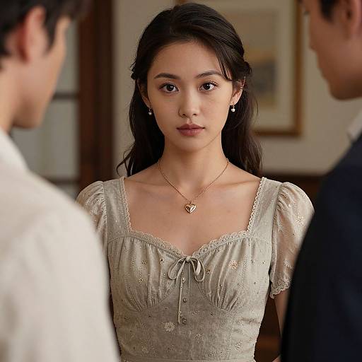 Elegant Woman in Vintage Dress