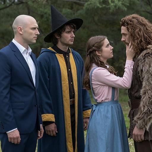 Fairy Tale Characters in a Forest Setting