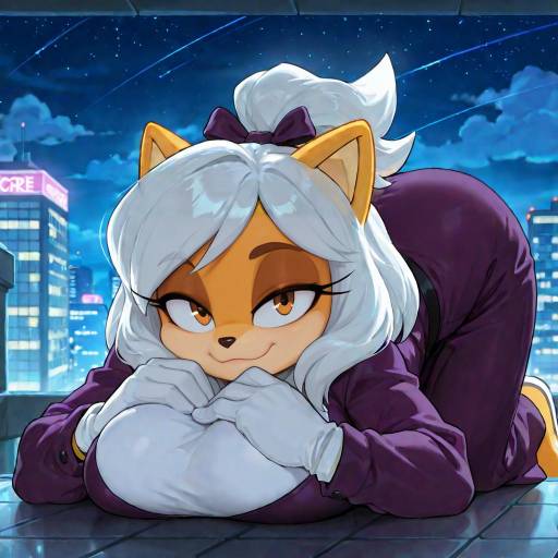 Aesthetic Anime Girl on City Roof