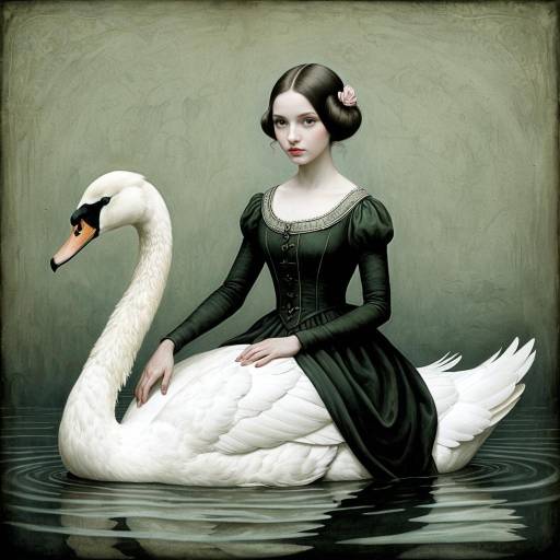 Enigmatic Portrait of a Swan Maiden