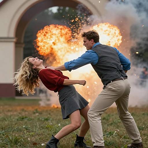 Dynamic Struggle Amidst Explosive Chaos