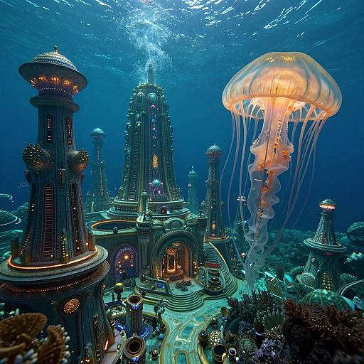 Futuristic Underwater Seashell Metropolis