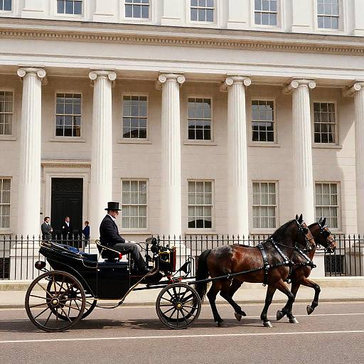 Elegant Neoclassical Architecture with Carriage