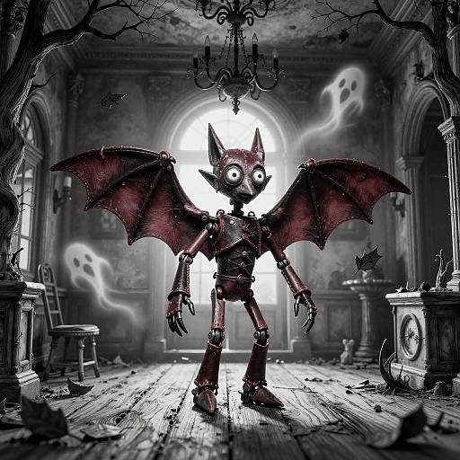 Gothic Bat Marionette in Haunted Mansion