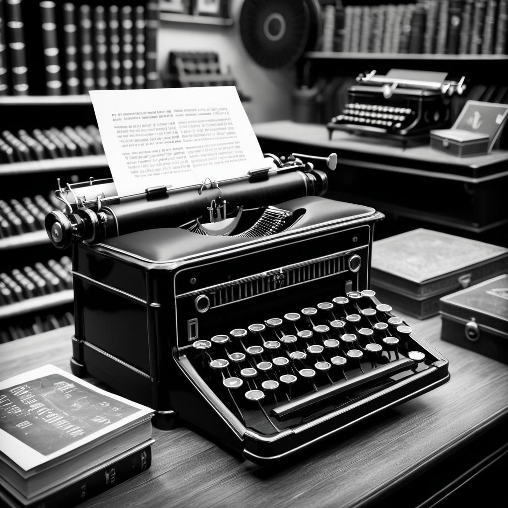 Vintage Typewriter in Humorous Antique Shop