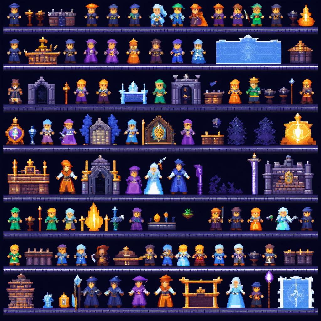 Pixel Art Mage Scholar from Retro RPGs