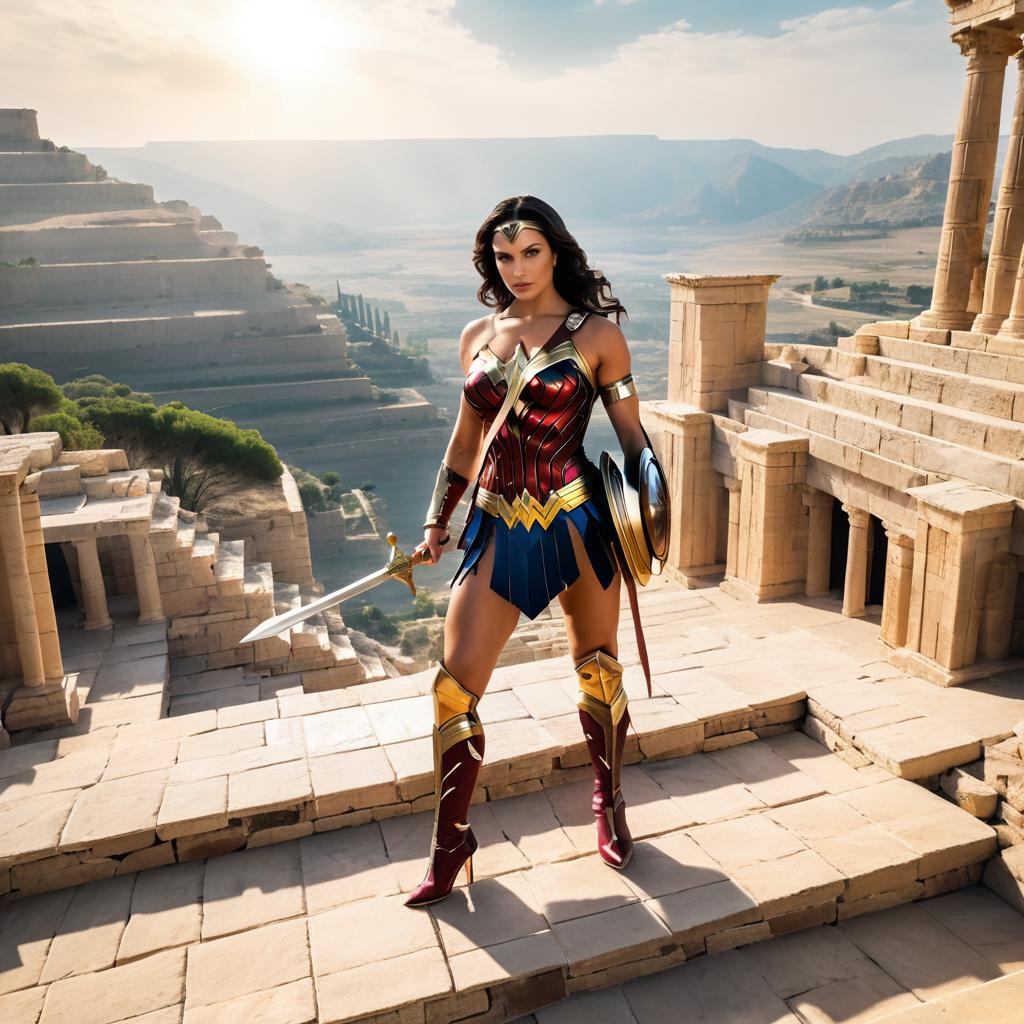 Fierce Gladiator Wonder Woman in Epic Poses