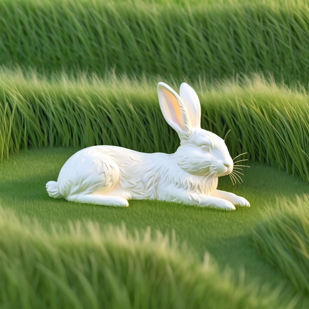 Twilight Serenity: Rabbit on Meadow