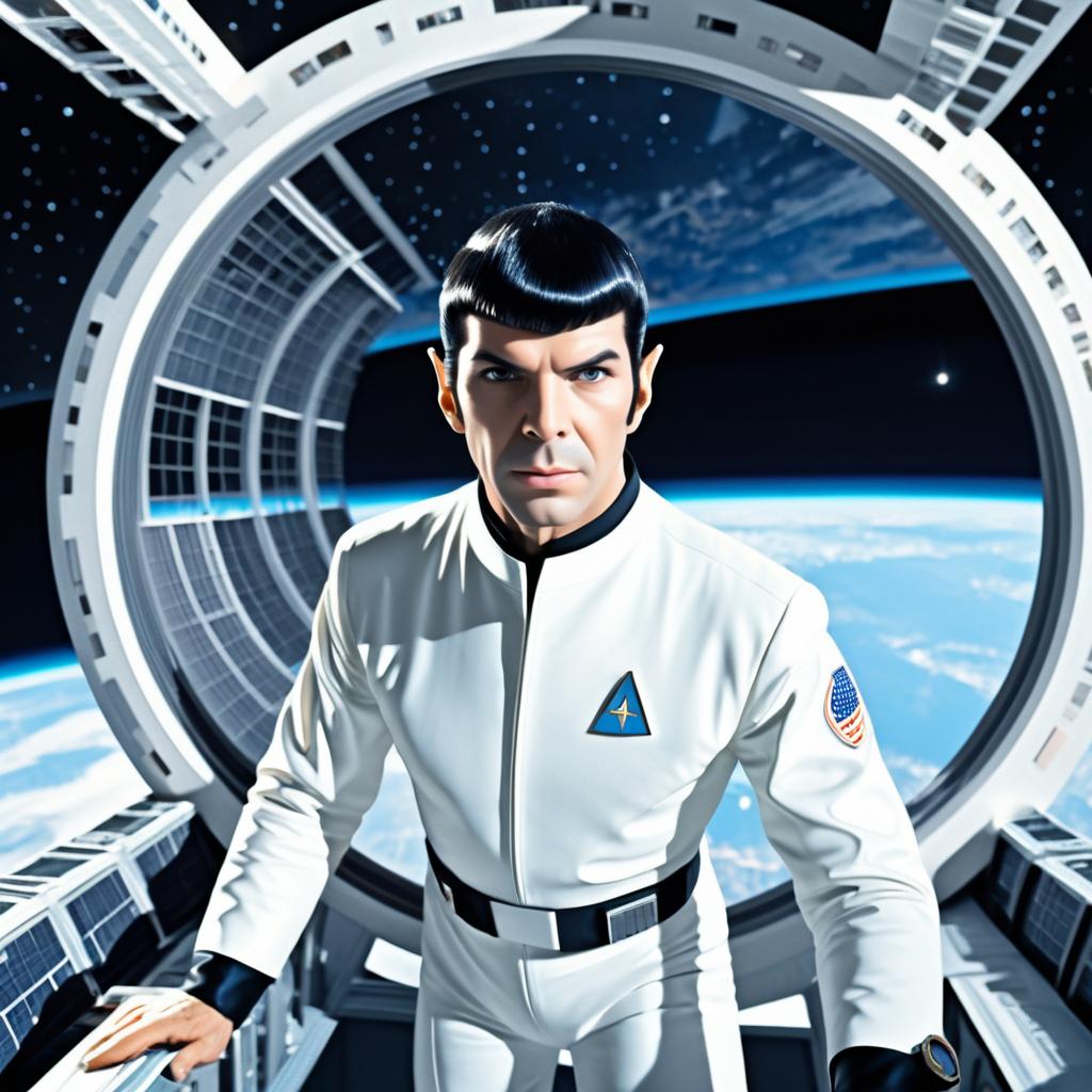 Futuristic Spock as Astronaut in Space