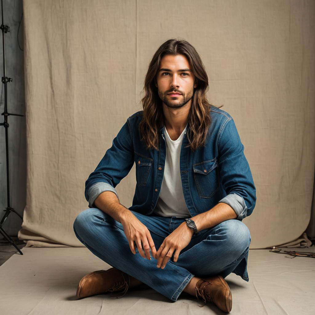 Laid-Back Musician in Vintage Studio