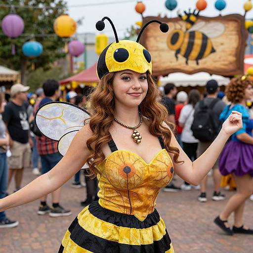Vibrant Bee Movie Costume Portrait