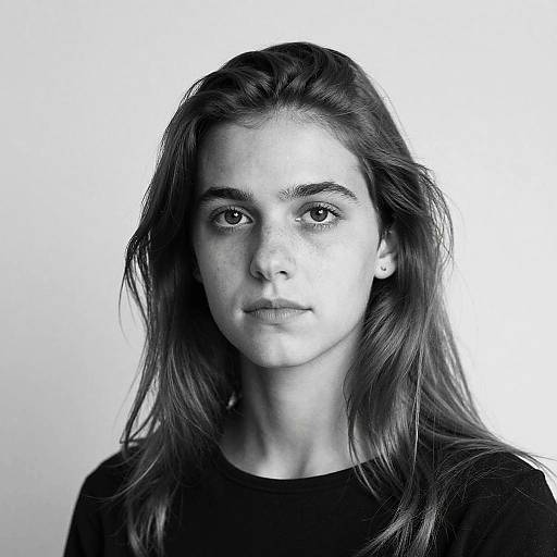 Minimalistic B&W Expressionist Young Poet Portrait