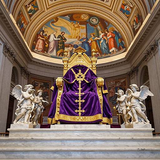 Regal Pope Throne with Angels