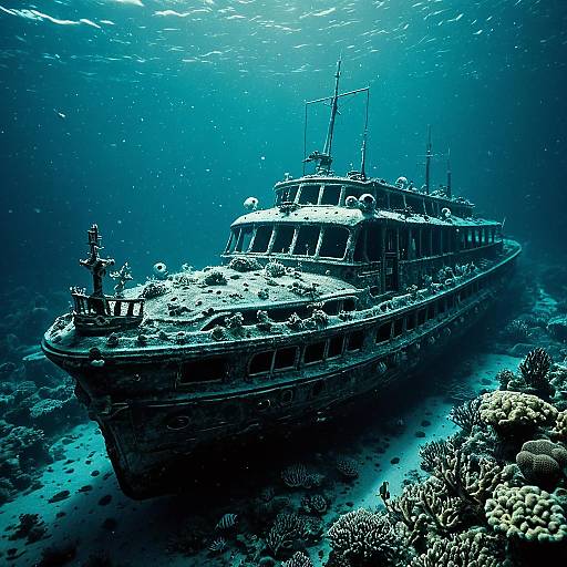 Sunken Ghost Cruiser Underwater