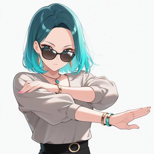 Fashionable Woman with Turquoise Hair Fashionable Woman with Turquoise Hair