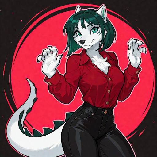 Playful Anthropomorphic Crocodile Character