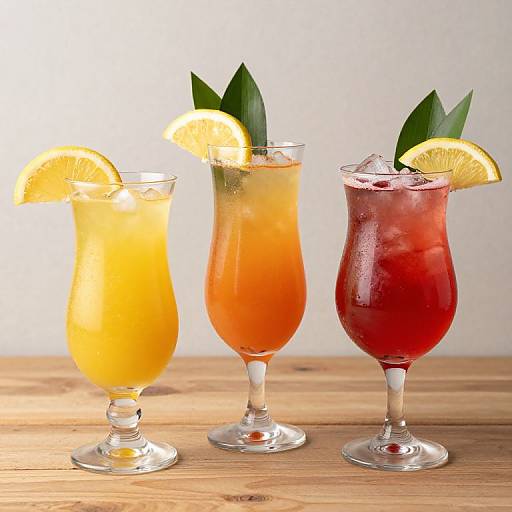 Vibrant Trio of Colorful Cocktails