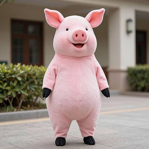Person in Pink Pig Costume