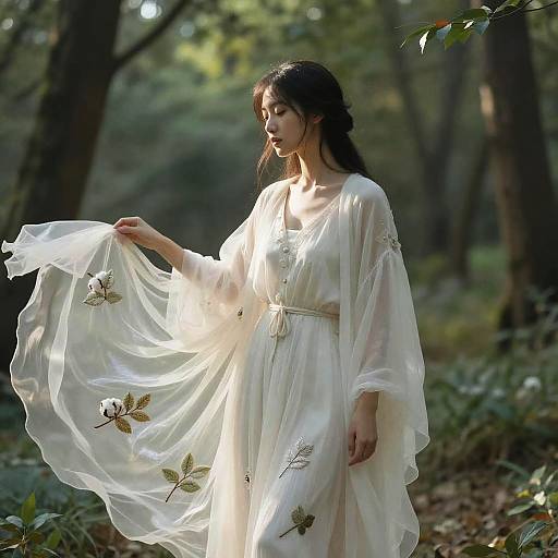 Ethereal Forest Maiden in Morning Light