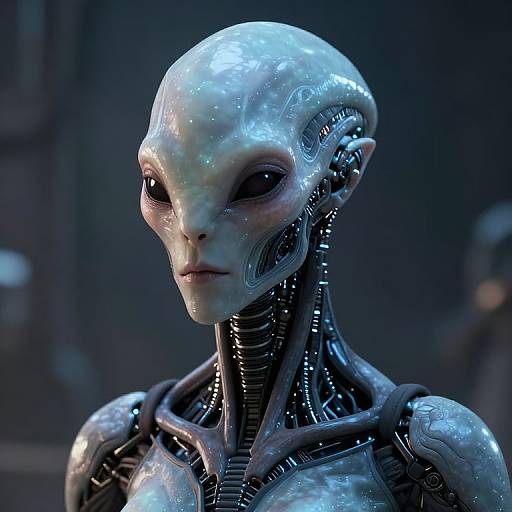 Unmasked Quarians with Bioluminescent Cybernetics