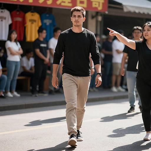 Determined Walker at Street Performance