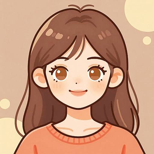 Smiling Girl Portrait Illustration