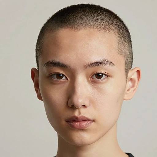 Natural Close-Up of Confident Buzz Cut