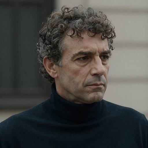 Serious Middle-Aged Man in Turtleneck