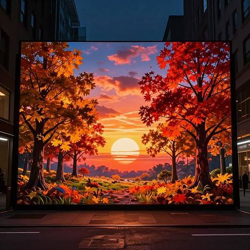 Surreal Urban Autumn Digital Installation