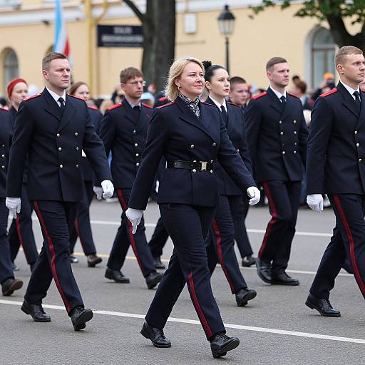 Russian Woman in Victory Day Parade