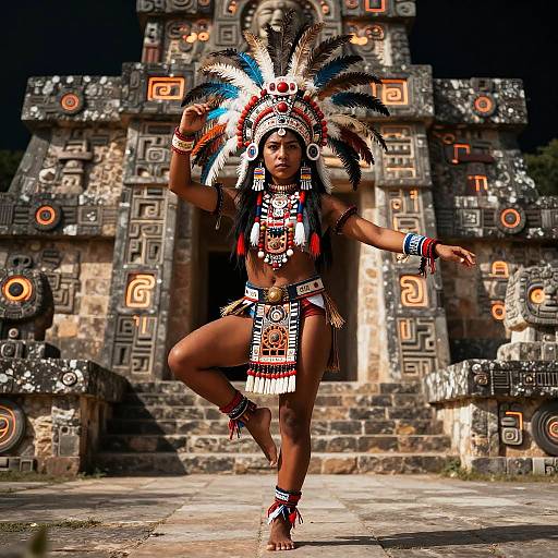 Chel in Vibrant Mesoamerican Attire