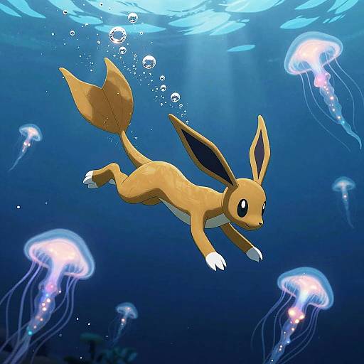 Vaporeon in Mystical Underwater Scene