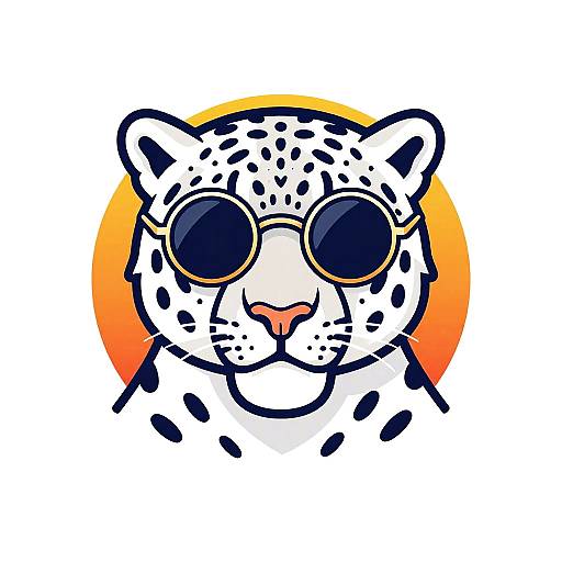 Retro Aggressive Snow Leopard Design