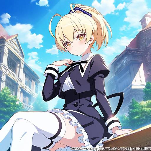 Illustration of Andou tazusa, assault lily in the style of Nosuku