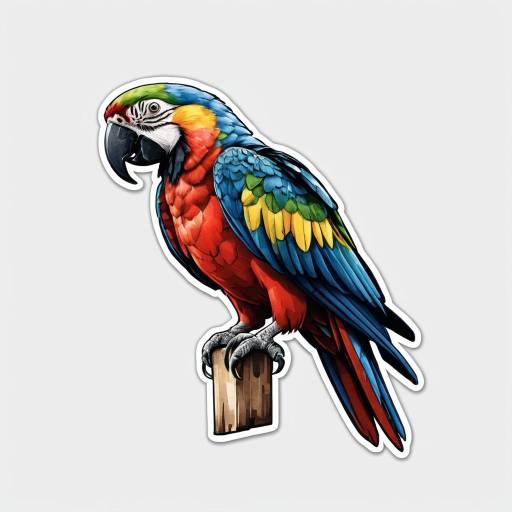 Colorful Macaw Parrot Sticker