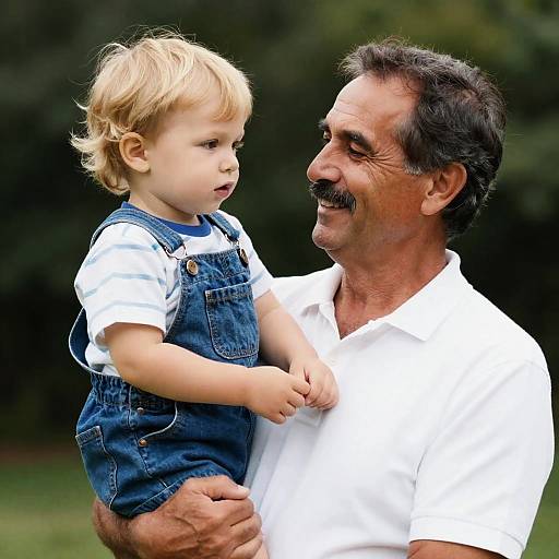 Heartwarming Portrait of Grandfather and Child