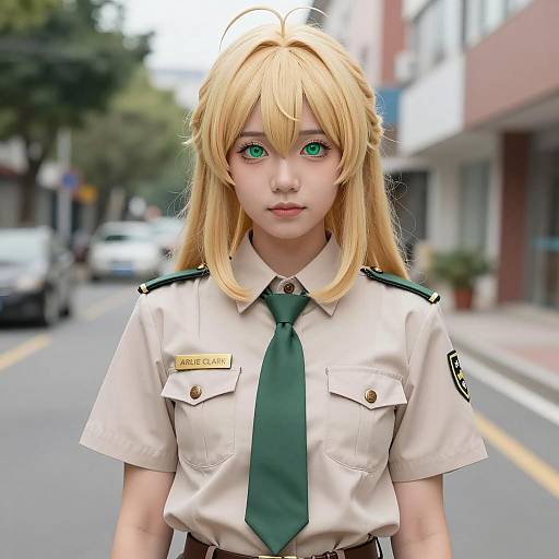 Anime-Style Girl in MHA Scout Uniform