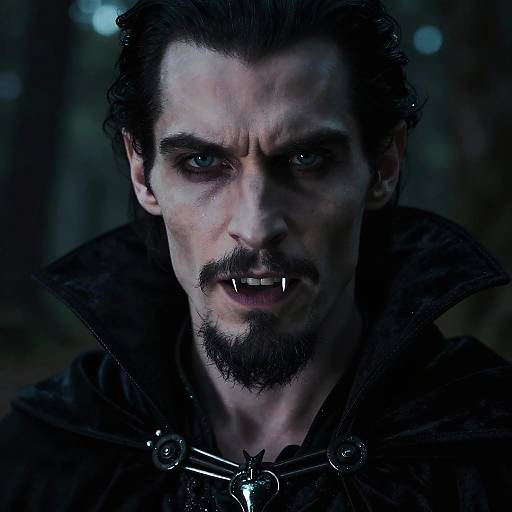 Vampire Portrait with Silver Fangs