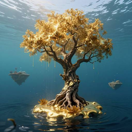 Mercury Tree Creating Floating Islands