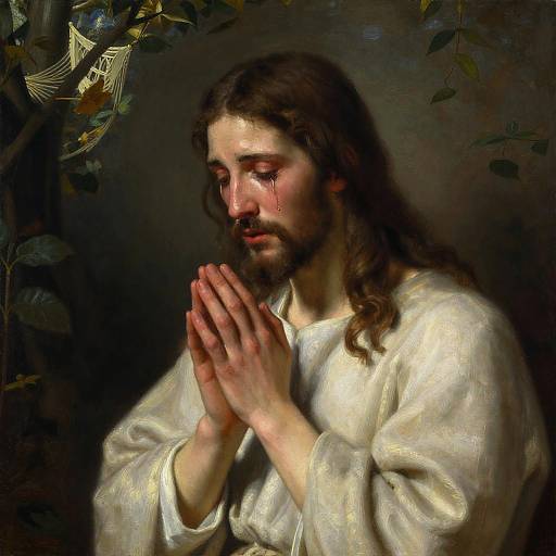 Spiritual Woman Praying in Gethsemane