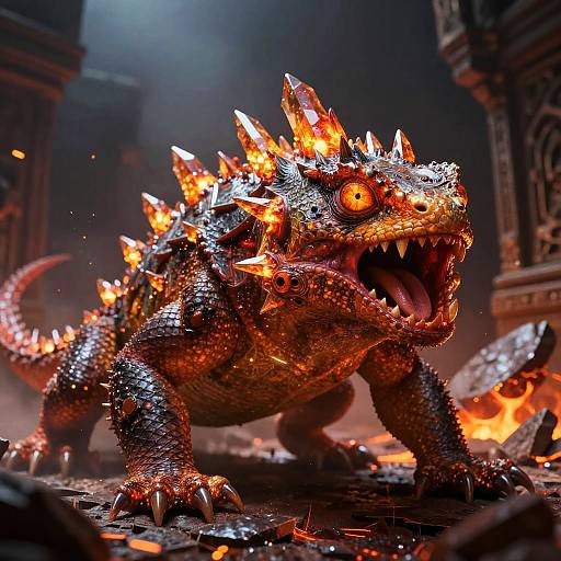 Ember Lizard in Volcanic Ruins