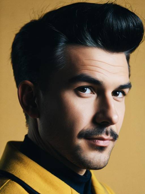 Man in Tintin Costume with Quiff Hairstyle