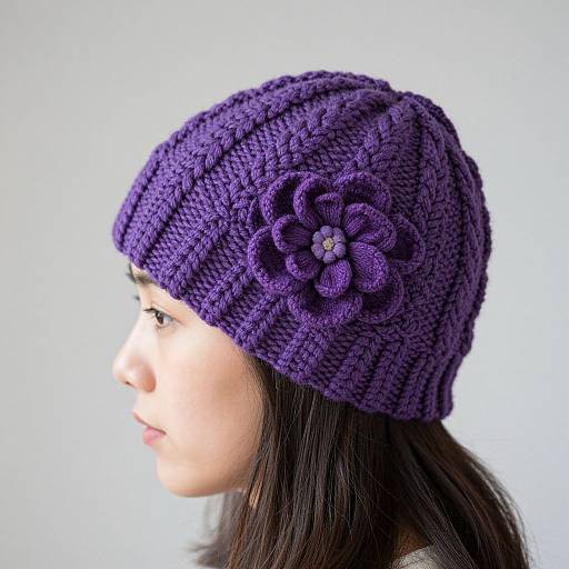 Woman with Hand-Knit Cable Hat